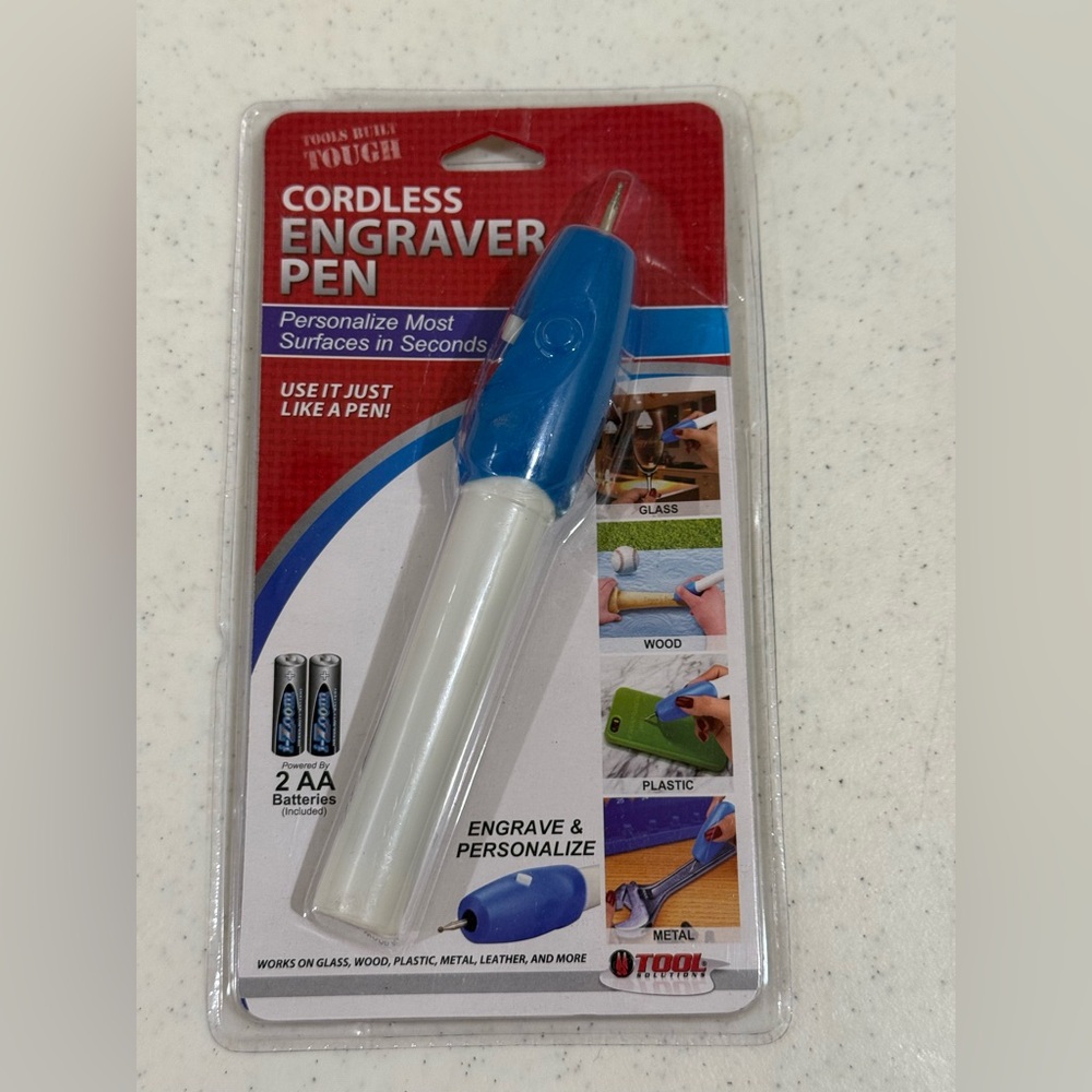 NEW Tool Solutions Cordless Engraver Pen in Blue and White - Picture 7 of 8
